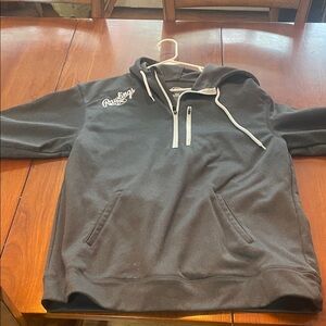 Rawlings Men's Dark Gray Hoodie with White Accents